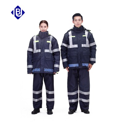 雨豹牌反光棉衣棉襖加厚防寒服大衣深黑色藏青色高品質