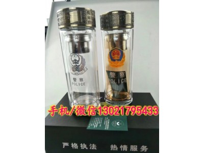 白金款警察水晶杯，彩徽款警察水晶杯